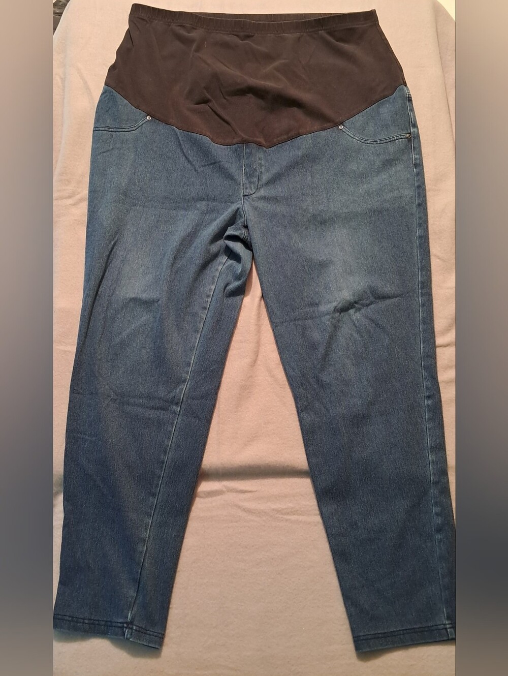 Time and Tru Full Panel Maternity Jeans Blue Denim Size